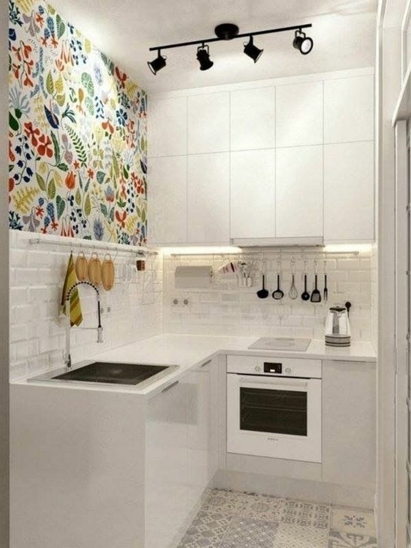 Những ý tưởng làm mới căn bếp nhỏ đón hè sang bằng giấy dán tường